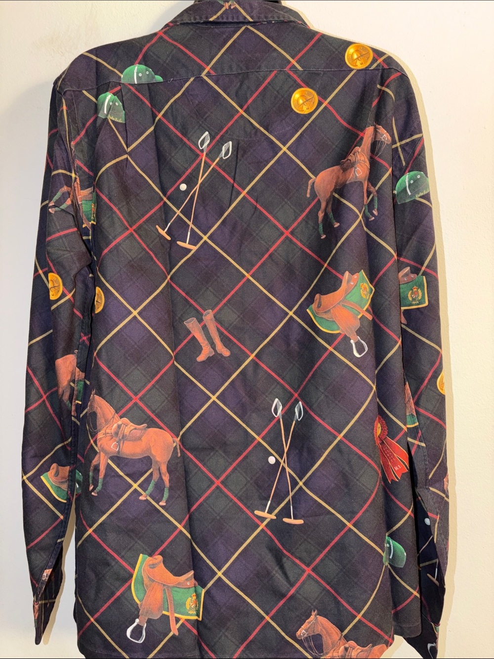 Polo by Ralph Lauren Black Equestrian Print Button-Down Shirt - Picture 2 of 3